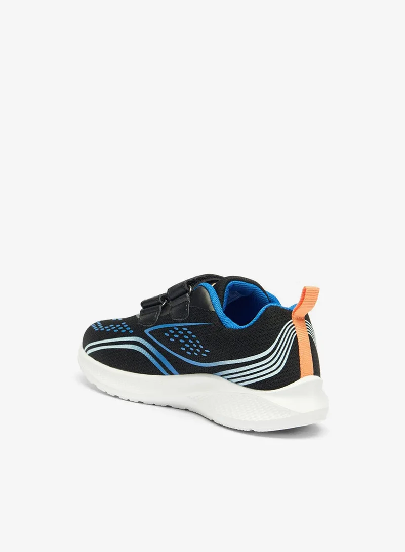 Dash Mesh Detail Sports Shoes with Hook and Loop Closure