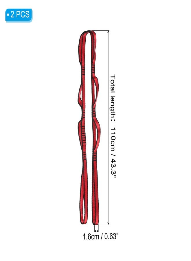 PATIKIL Daisy Chain Straps, 2 Pack Strong Climbing Strap Adjustable Nylon Chain Sling with 8 Loops for Aerial Yoga Hammock Swing, Red - Image 2