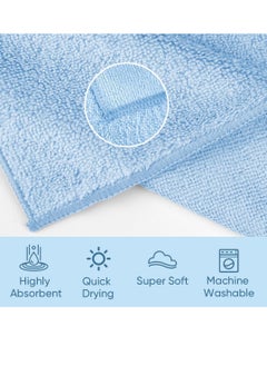HOMEXCEL HOMEXCEL Microfiber Washcloths 12 Pack, Highly Absorbent and Soft Face Towel, Multi-Purpose Wash Cloths for Bathroom, Gym, Hotel, Spa and Kitchen, Multicolor 12x12 Inch  - Image 2