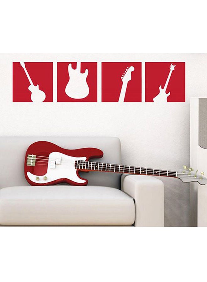 نيبمينينت ملصق جداري بطبعة جيتار أحمر/أبيض 60x90سنتيمتر