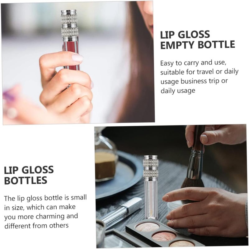 5pcs Rhinestone Lip Gloss Bottles Diy Lipstick Tubes for Women Pearl Design Compact Lip Glaze Containers for Makeup Enthusiasts - Image 5