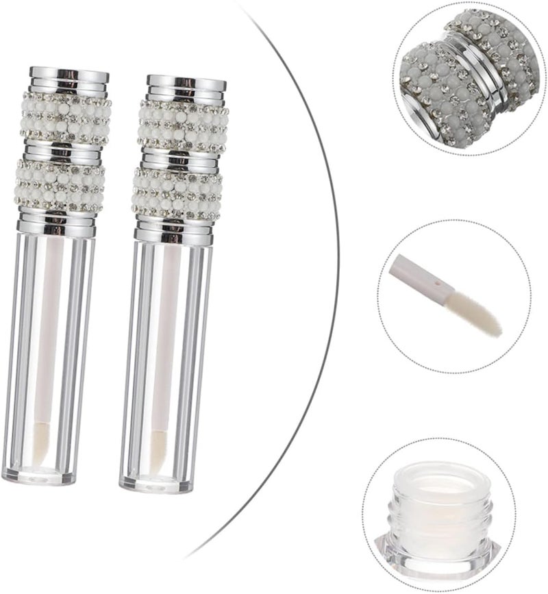5pcs Rhinestone Lip Gloss Bottles Diy Lipstick Tubes for Women Pearl Design Compact Lip Glaze Containers for Makeup Enthusiasts - Image 4