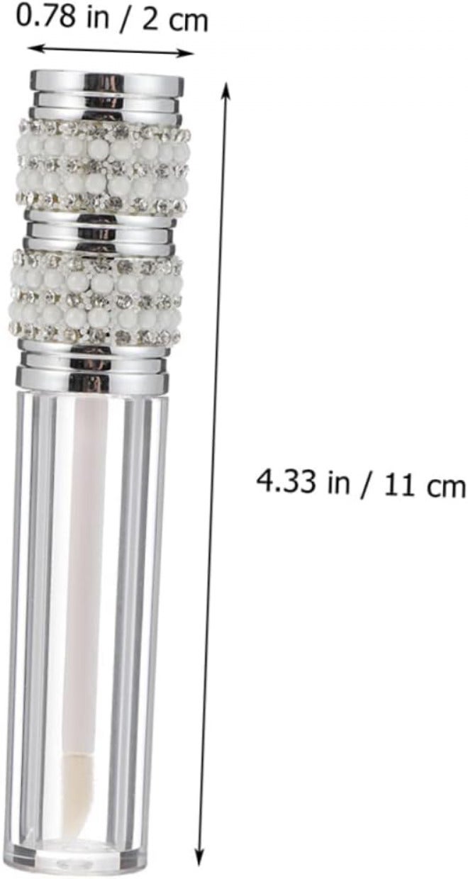 5pcs Rhinestone Lip Gloss Bottles Diy Lipstick Tubes for Women Pearl Design Compact Lip Glaze Containers for Makeup Enthusiasts - Image 3
