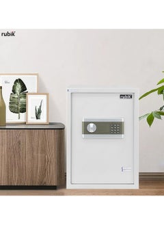 Rubik Safe Box Large with Digital Keypad and key Lock for Home Office Documents Jewelry Money Safety (Size 50x35x30cm) White  - Image 3
