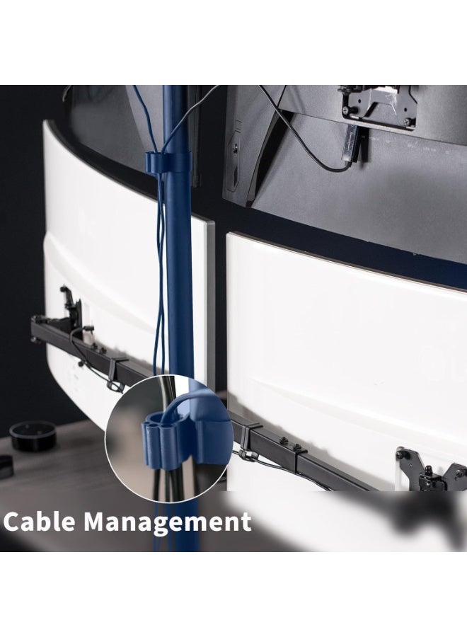 Professional Quad Monitor Desk Mount - Heavy-Duty Multi-Screen Support System - Fully Adjustable Monitor Arm for 4 Computer Screens - Ergonomic Desktop Stand with Integrated Cable Management - Precision Display Alignment Tool - Image 5