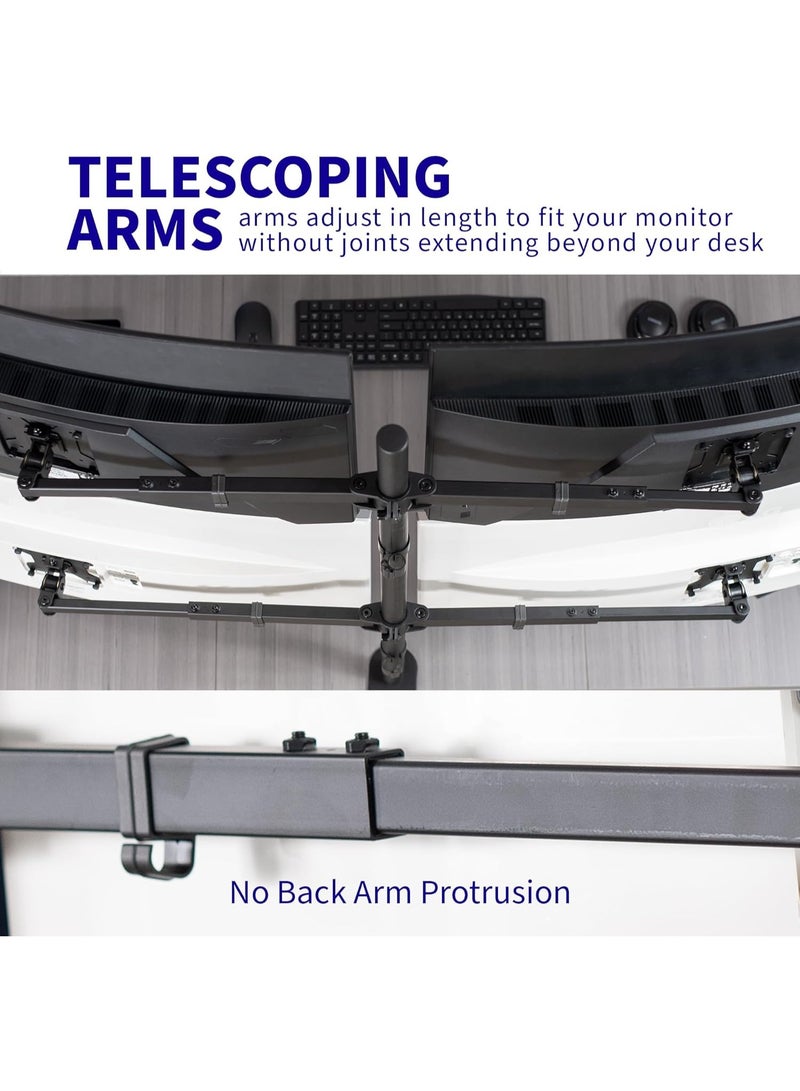 Professional Quad Monitor Desk Mount - Heavy-Duty Multi-Screen Support System - Fully Adjustable Monitor Arm for 4 Computer Screens - Ergonomic Desktop Stand with Integrated Cable Management - Precision Display Alignment Tool - Image 3