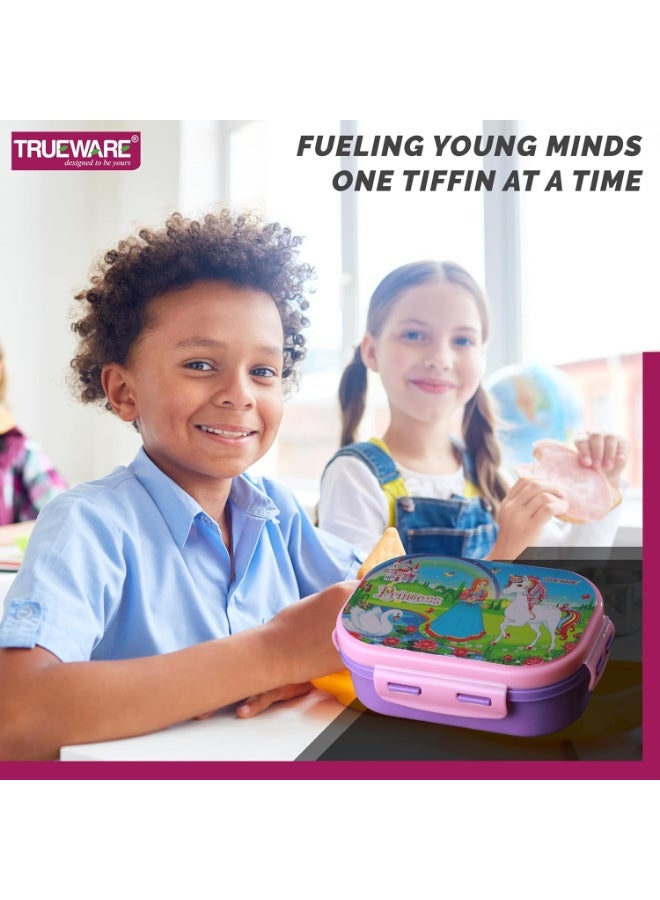 Trueware KOKO Junior Steel Lee Pu Insulated Hot Lunch Box 600ML Big Container and 150 ML Veggie Container | BPA Free | Food Grade | Keep Food hot,with spoon - Image 4