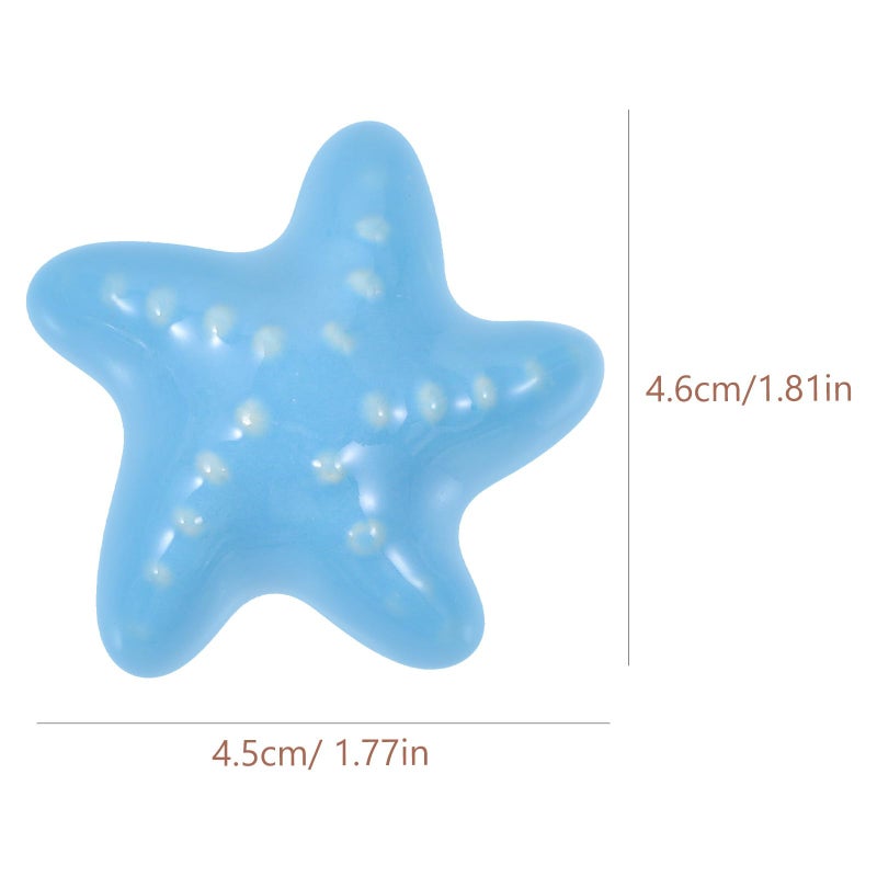 Ceramic Drawer Knobs Set Blue Porcelain Cabinet Handles For Wardrobe Desk Dresser - Image 3