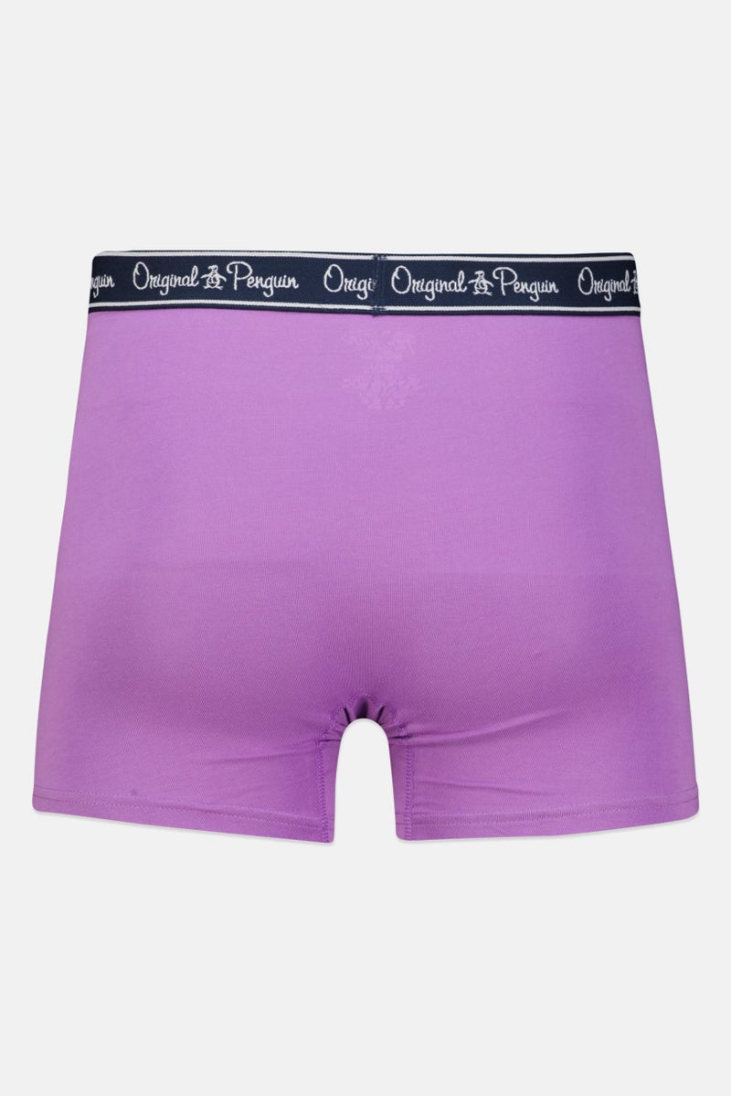 Original Penguin Men 3 Pack Printed Boxer Briefs, Navy/Purple/Blue - Image 1