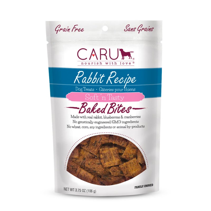 CARU - Soft 'n Tasty Baked Bites - Rabbit Bites Dog Treats - Flavorful Training Treats - 3.75 oz - Image 1