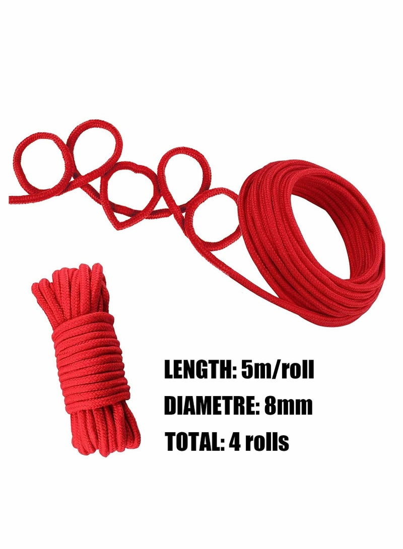 10M Soft Red Cotton Rope for Wall Hanging, Macrame Projects, Home Decor and Crafting - Image 5