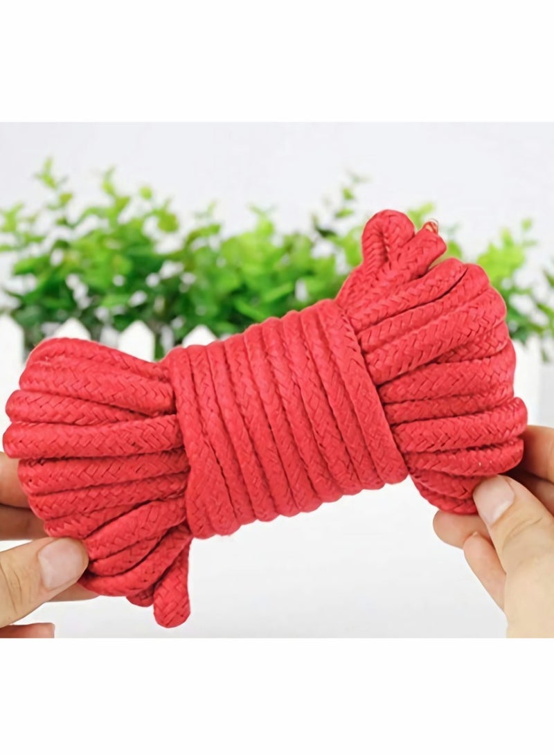 10M Soft Red Cotton Rope for Wall Hanging, Macrame Projects, Home Decor and Crafting - Image 4