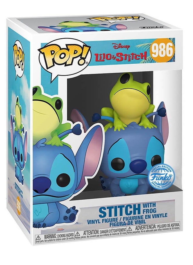 Funko Funko Pop! Cartoon Animation: Disney - Lilo & Stitch - Stitch with Frog (Exclusive) #986  - Image 2