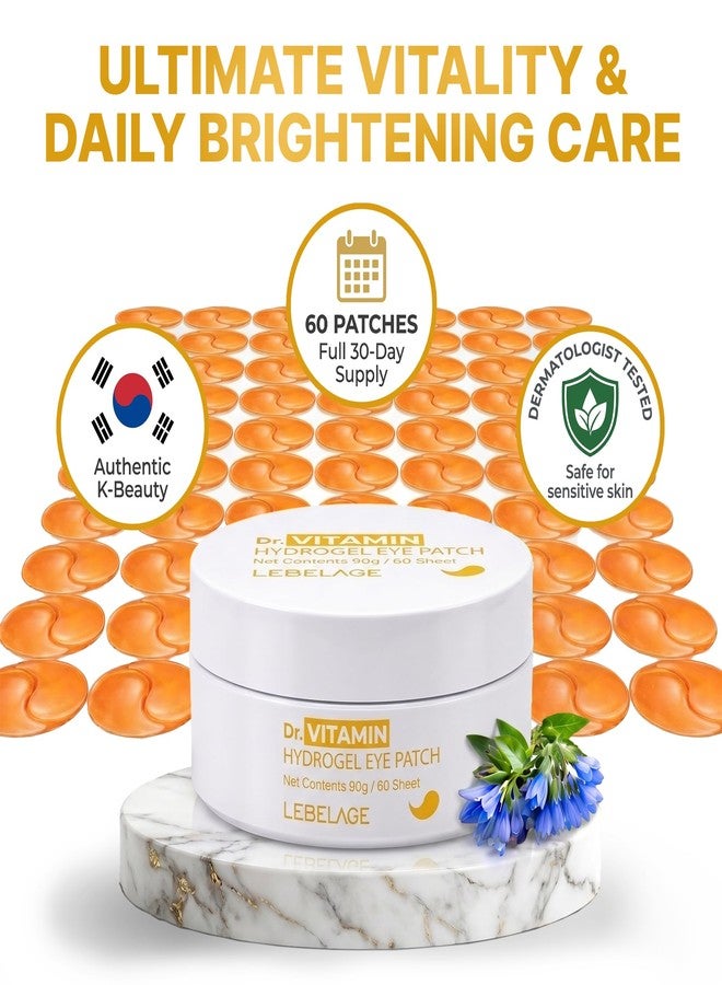 LEBELAGE Eye Patch Hydrogel 60 Sheets | Cooling Hydrogel Under Eye Patches with Gold | Moisturizing Eye Care for Daily Skincare Routine (Vitamin - Image 4