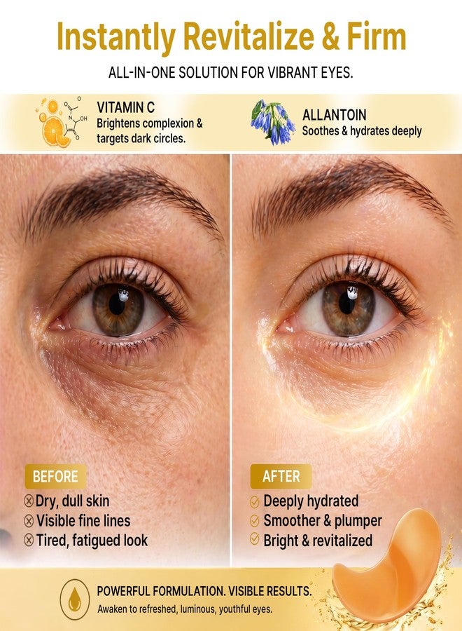 LEBELAGE Eye Patch Hydrogel 60 Sheets | Cooling Hydrogel Under Eye Patches with Gold | Moisturizing Eye Care for Daily Skincare Routine (Vitamin - Image 2