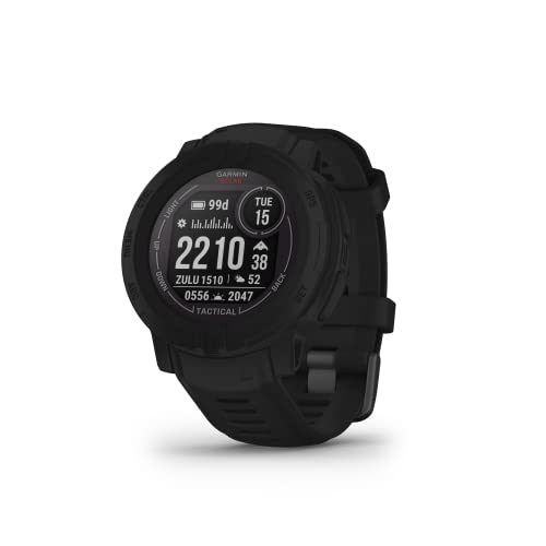 Garmin Instinct 2 Solar, Tactical-Edition, Rugged Outdoor Watch with GPS, with Solar Charging Capabilities, Built for All Elements, Multi-GNSS Support, Tracback Routing and More, Black - Image 1