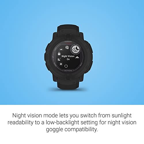 Garmin Instinct 2 Solar, Tactical-Edition, Rugged Outdoor Watch with GPS, with Solar Charging Capabilities, Built for All Elements, Multi-GNSS Support, Tracback Routing and More, Black - Image 4