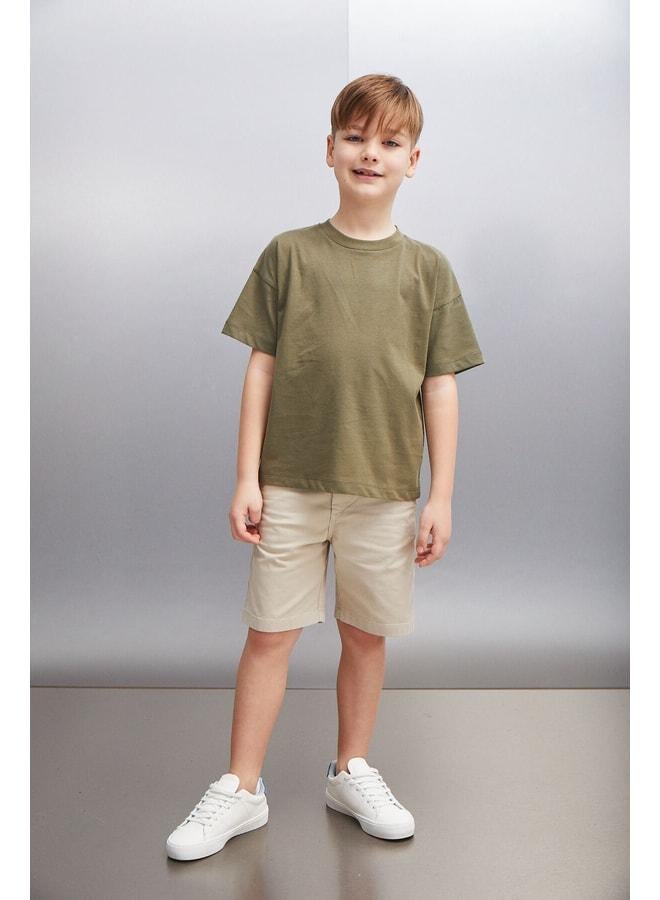 GRIMELANGE OCTAVE Men's Oversized Khaki T-Shirt. - Image 2