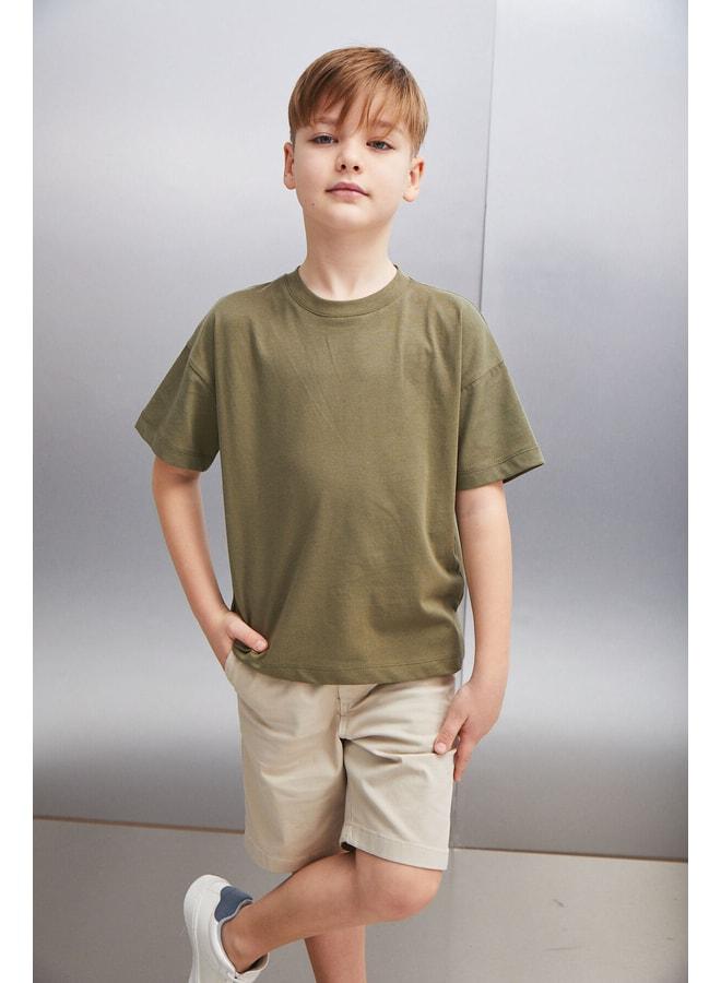 GRIMELANGE OCTAVE Men's Oversized Khaki T-Shirt. - Image 1