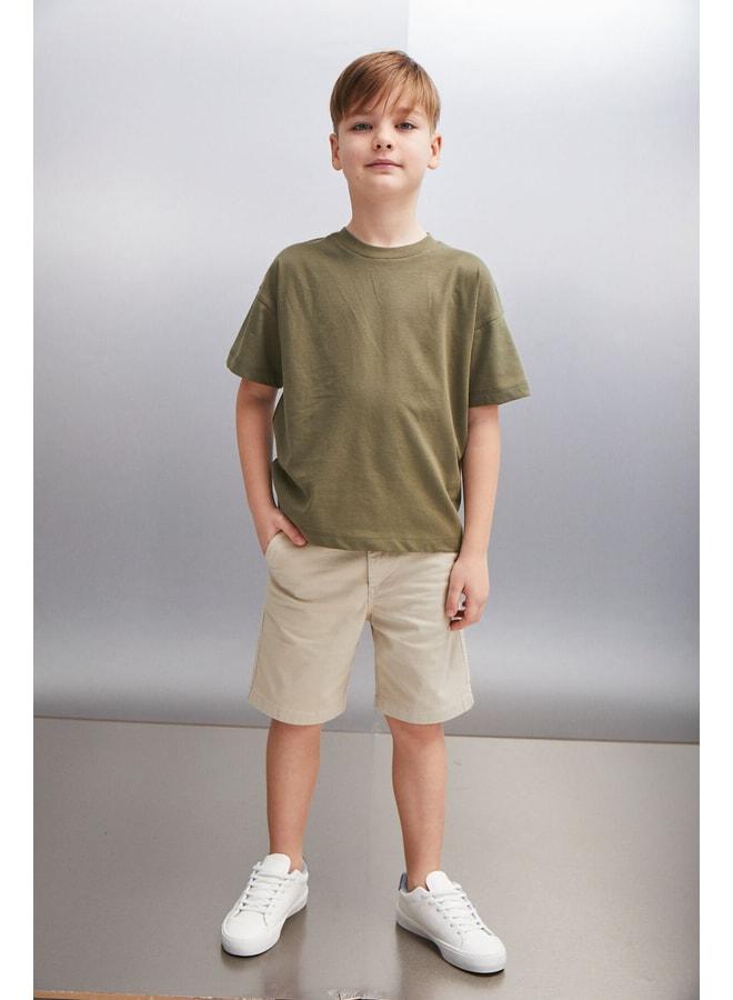 GRIMELANGE OCTAVE Men's Oversized Khaki T-Shirt. - Image 3