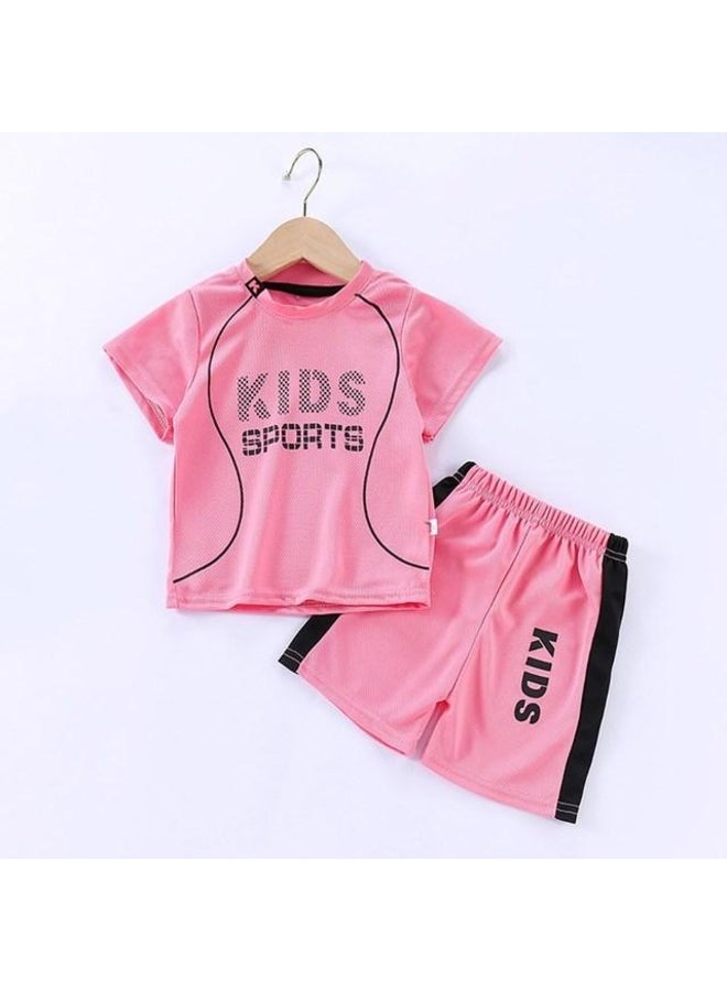 Children Summer Short Sleeve Football Basketball Suit Clothing Set Boy Girl Jersey Quick Drying Breathable Kids Sports Wear