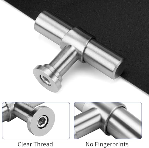 homdiy 30 Pack Brushed Nickel Cabinet Knobs Single Hole Silver Dresser Pulls T Bar Drawer Kitchen Hardware - Image 2