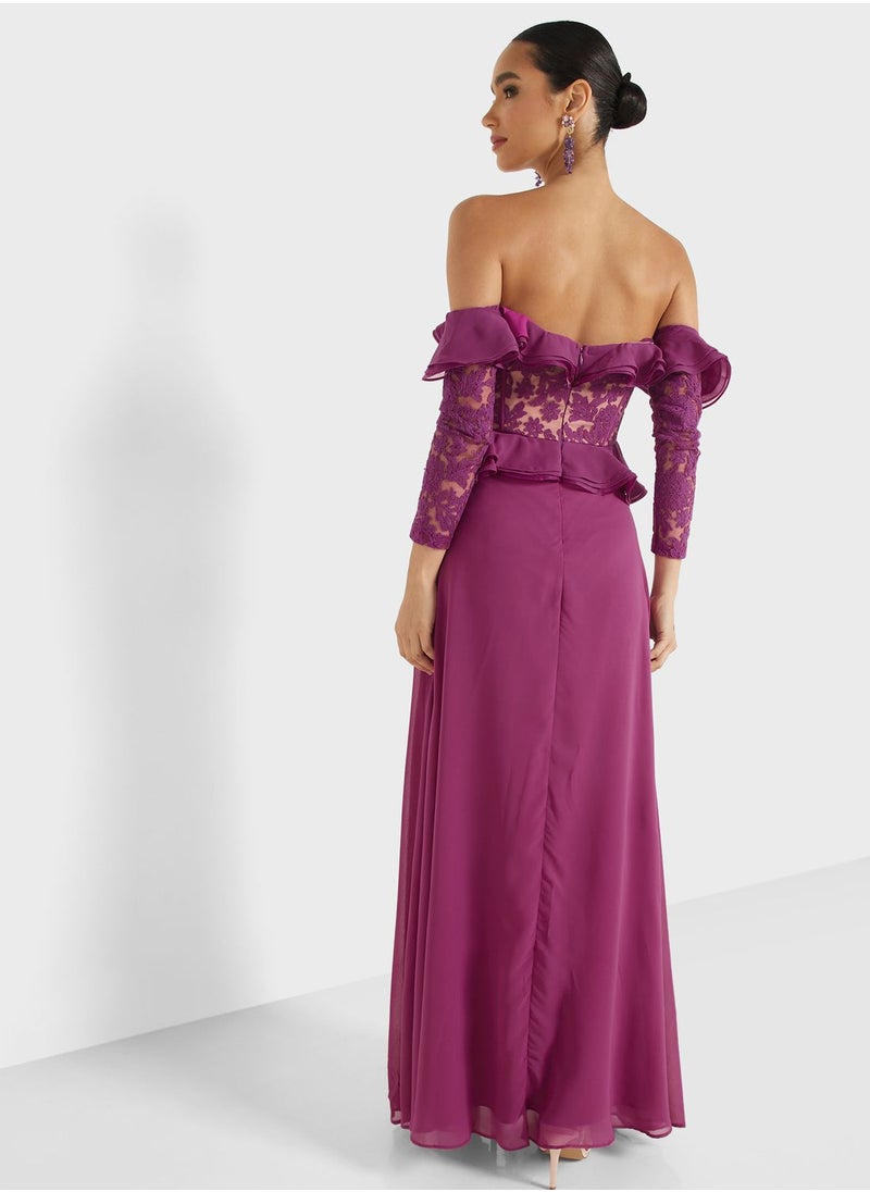Femi9 - Bardot Embellished Dress - Image 1