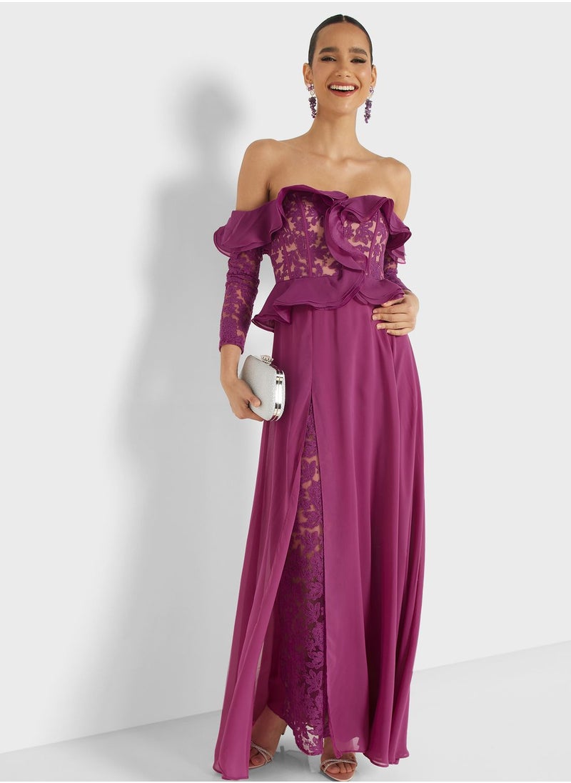 Femi9 - Bardot Embellished Dress - Image 1