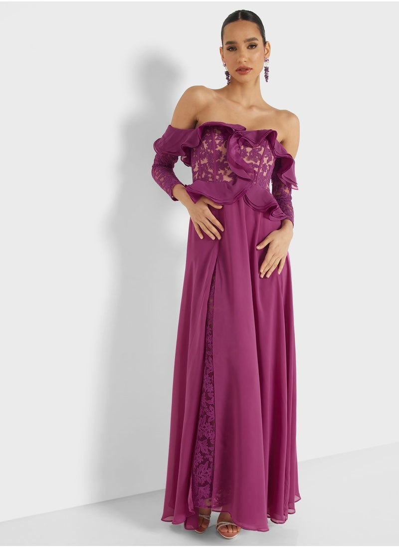 Femi9 - Bardot Embellished Dress - Image 1