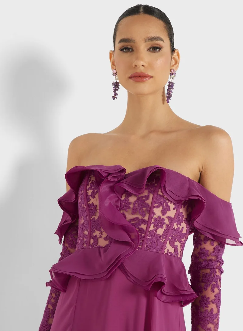 Femi9 Bardot Embellished Dress