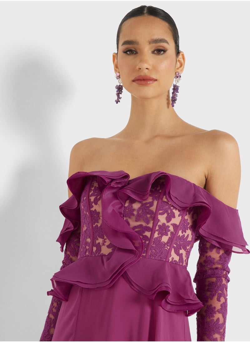 Femi9 - Bardot Embellished Dress - Image 1