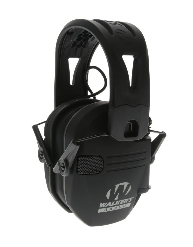 Walker's سماعات الأذن واكرز رايزر تاكتي-غريب - سوداء، حزام رأس سيليكون مركب عالي الأداء غير قابل للانزلاق - وضوح صوت طبيعي كامل نطاق ديناميكي 23 NRR - Image 1