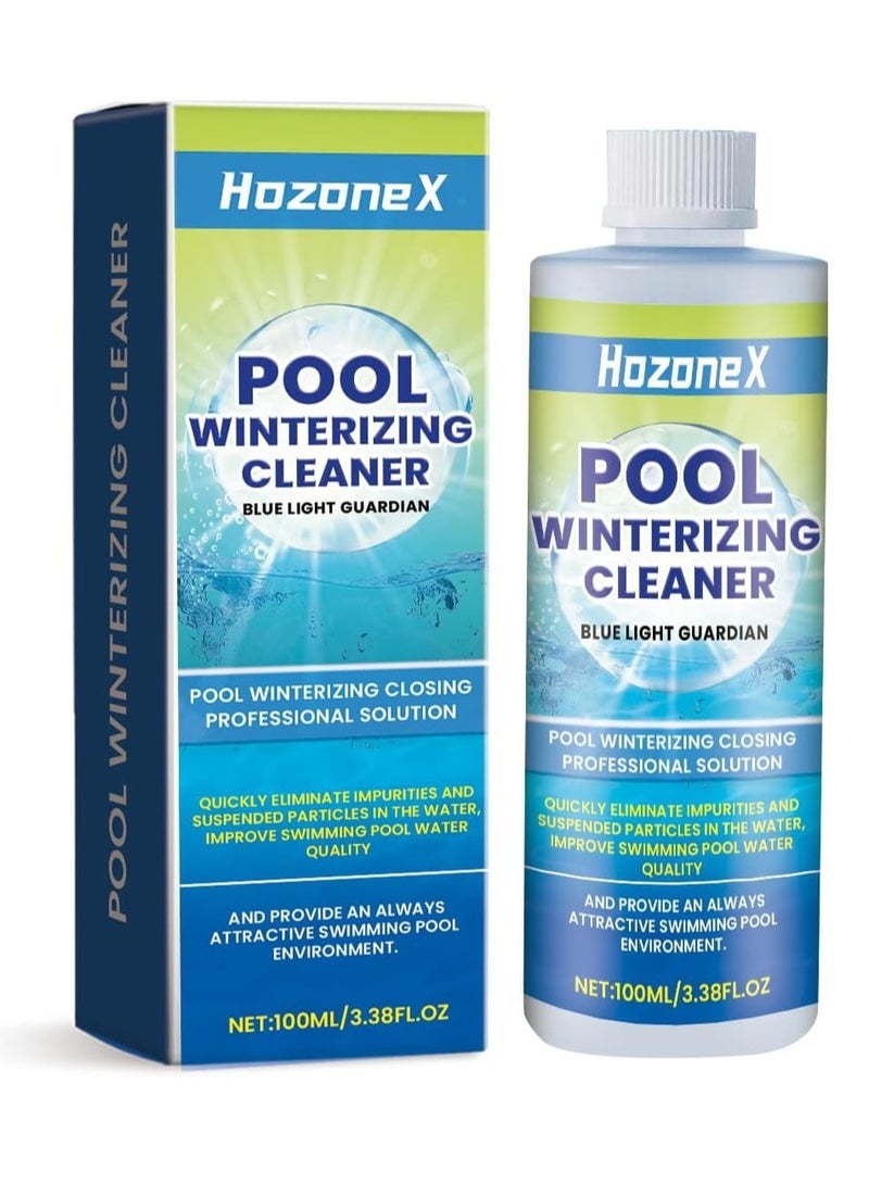 هوزونكس مُنقّي مياه حمامات السباحة - مُعزّز النقاء الفائق لمياه نقية كالكريستال، سريع المفعول وطويل الأمد، يُقلّل من العكارة، يُحسّن أداء الفلتر، آمن لجميع حمامات السباحة، 100 مل - Image 1