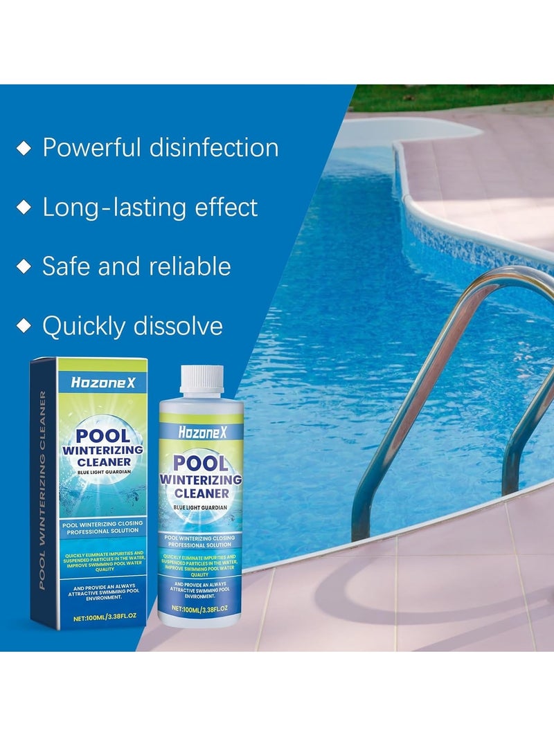 هوزونكس مُنقّي مياه حمامات السباحة - مُعزّز النقاء الفائق لمياه نقية كالكريستال، سريع المفعول وطويل الأمد، يُقلّل من العكارة، يُحسّن أداء الفلتر، آمن لجميع حمامات السباحة، 100 مل - Image 2