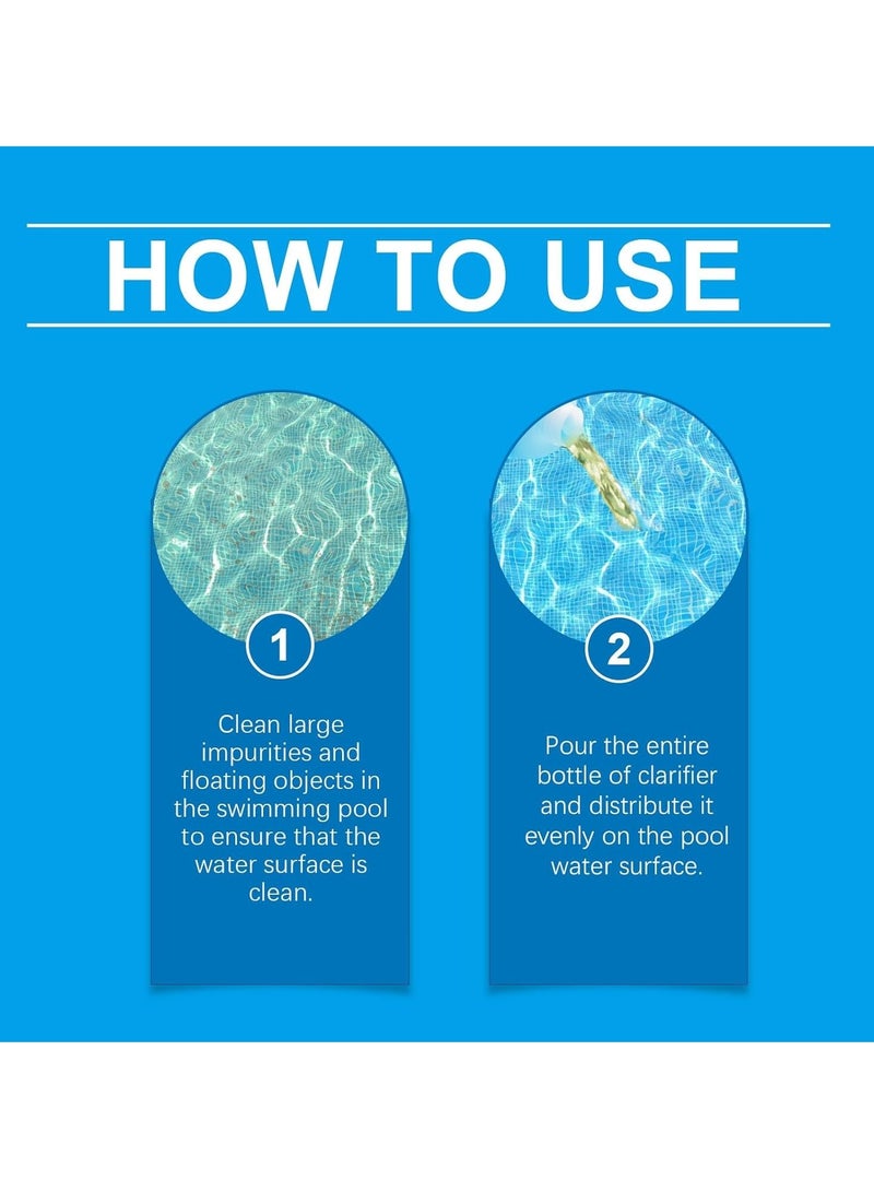هوزونكس مُنقّي مياه حمامات السباحة - مُعزّز النقاء الفائق لمياه نقية كالكريستال، سريع المفعول وطويل الأمد، يُقلّل من العكارة، يُحسّن أداء الفلتر، آمن لجميع حمامات السباحة، 100 مل - Image 5
