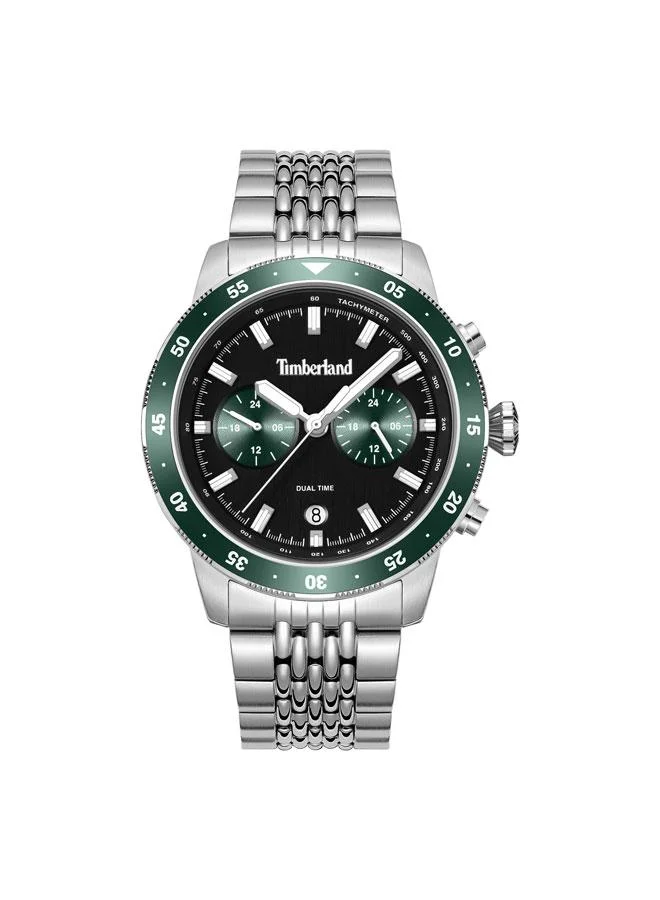 تمبرلاند Parkman Black Dial Stainless Steel Bracelet Multifunction Watch for Men, 44mm