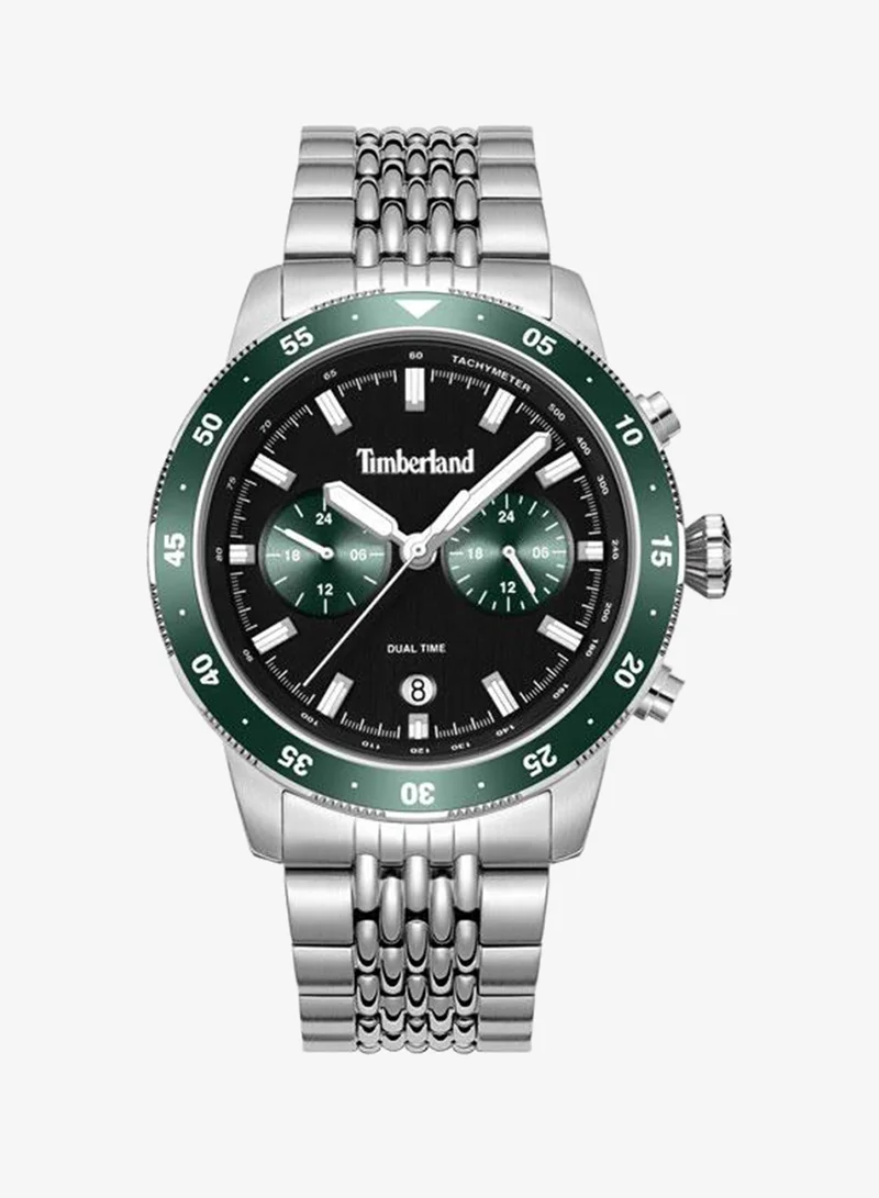 تمبرلاند Parkman Black Dial Stainless Steel Bracelet Multifunction Watch for Men, 44mm