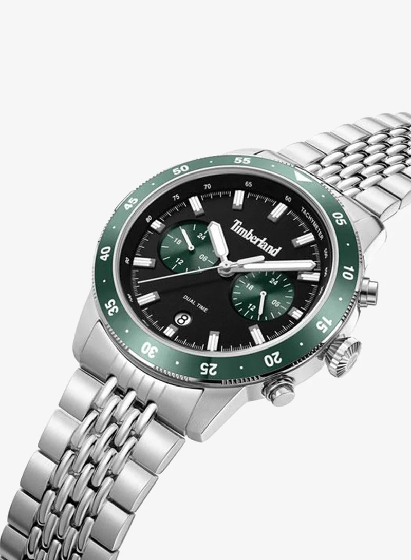 تمبرلاند Parkman Black Dial Stainless Steel Bracelet Multifunction Watch for Men, 44mm