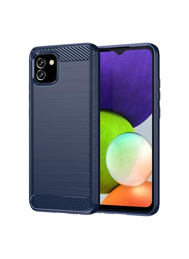 S-TOP Case For Samsung Galaxy A03 EU Version Brushed Texture Carbon Fiber TPU Phone Case - Image 1