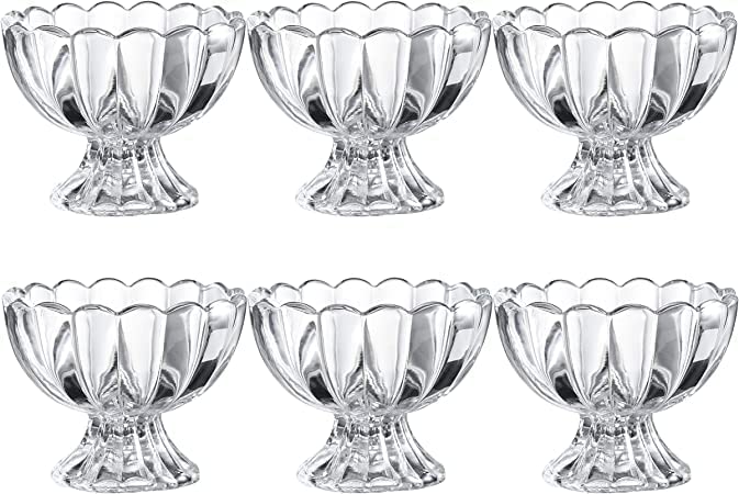 BIG CART 160 ml Ice Cream Bowl Set,Dessert Bowls Set Cup for Sundae, Sweets,Snacks, Fruit, Pudding, Nuts or Dip, Serving Bowls Set of 6 Pcs - Image 1