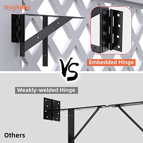 Highpro Gate Corner Brace Bracket Gate Kit for Wooden Fence Gate Hinges No Sag Frame Kit for Shed Doors, Driveway Gates, Corral Gates, Wood Windows (Black) - Image 5