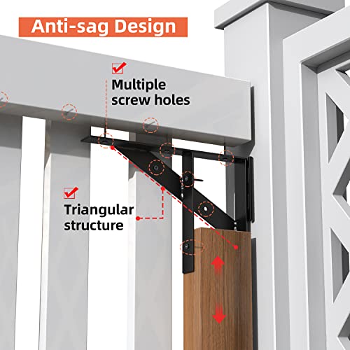 Highpro Gate Corner Brace Bracket Gate Kit for Wooden Fence Gate Hinges No Sag Frame Kit for Shed Doors, Driveway Gates, Corral Gates, Wood Windows (Black) - Image 4
