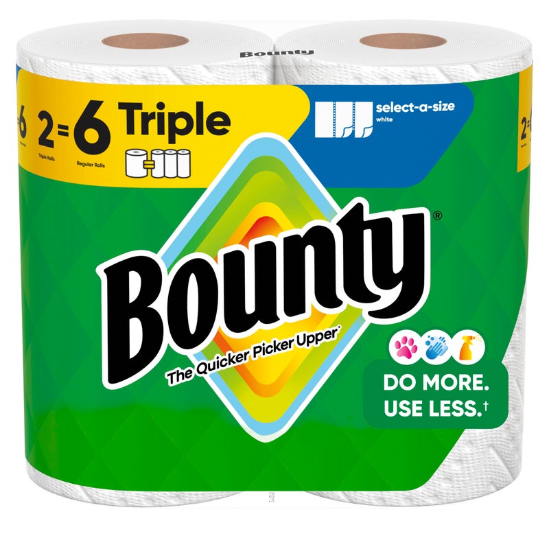 Bounty SelectASize Paper Towels White 2 Triple Rolls 6 Regular Rolls - Image 3