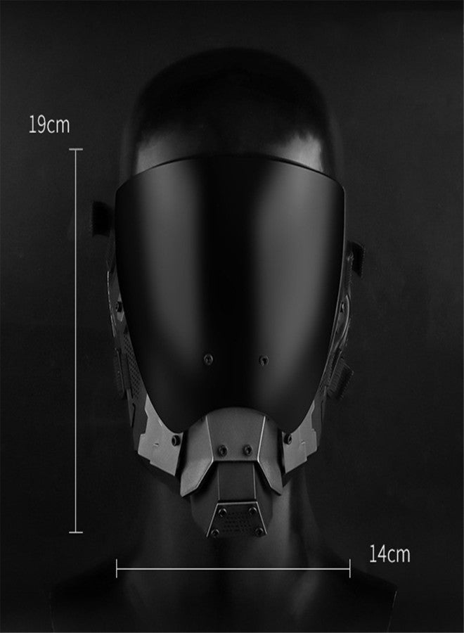 Cyberpunk Mask Helmet for Adult,Tech wear Futuristic Masks, Halloween Holiday Party Cosplay Costume Props,Black, Anti-fog Lens - Image 5