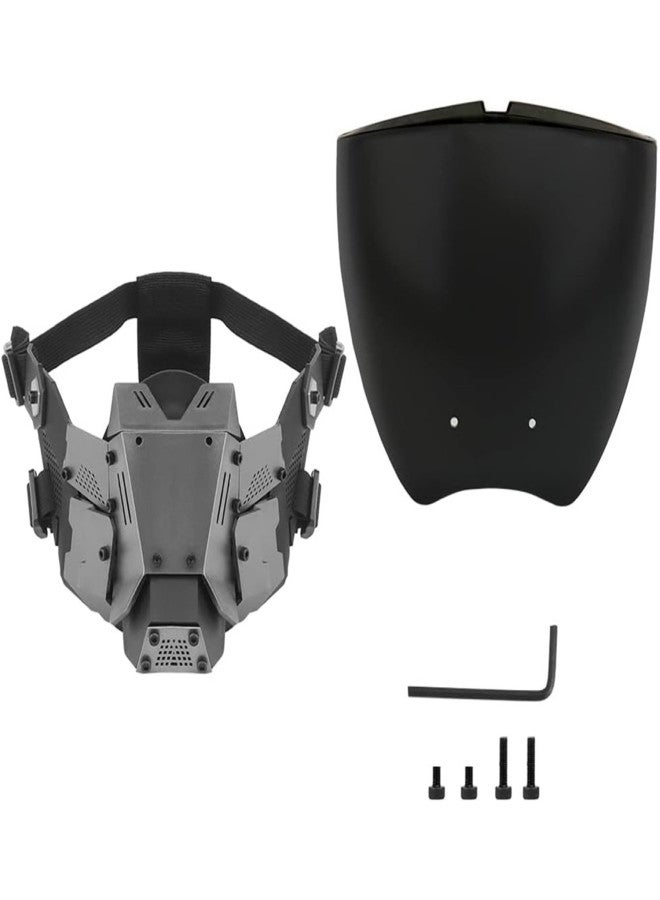 Cyberpunk Mask Helmet for Adult,Tech wear Futuristic Masks, Halloween Holiday Party Cosplay Costume Props,Black, Anti-fog Lens - Image 3