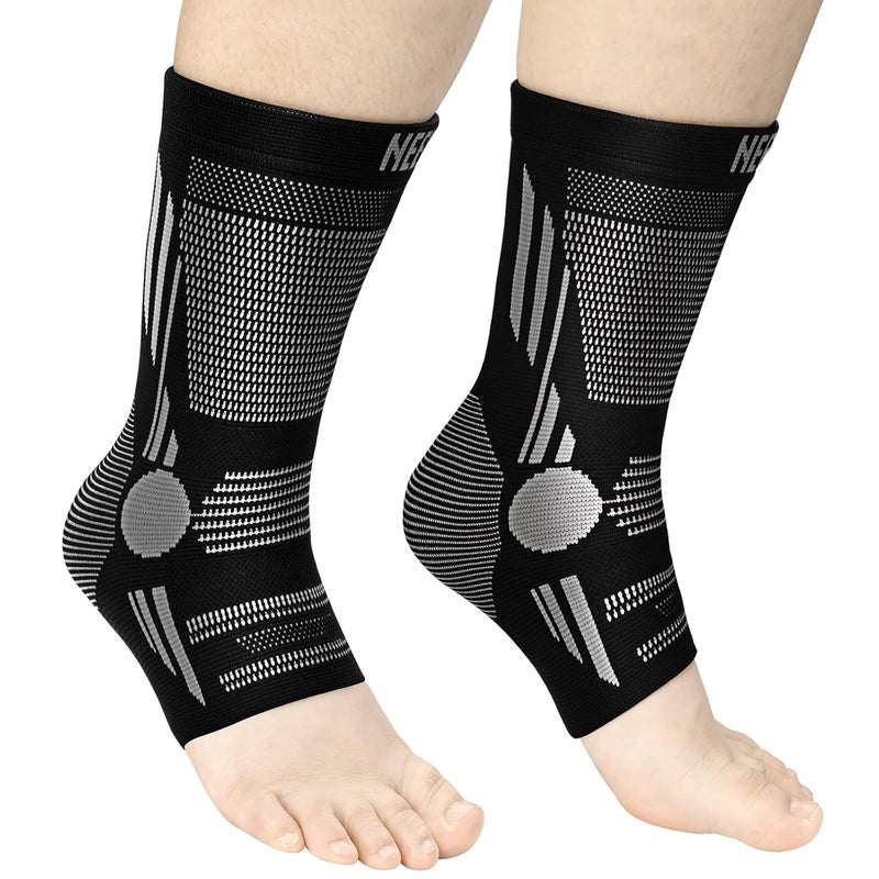 NEENCA Ankle Brace for Pain Relief, 2 Pack Compression Ankle Sleeves Set. Ankle Support Stabilizer for Achilles Tendonitis, Plantar Fasciitis, Joint Pain, Swelling, Arthritis, Sport - Image 1