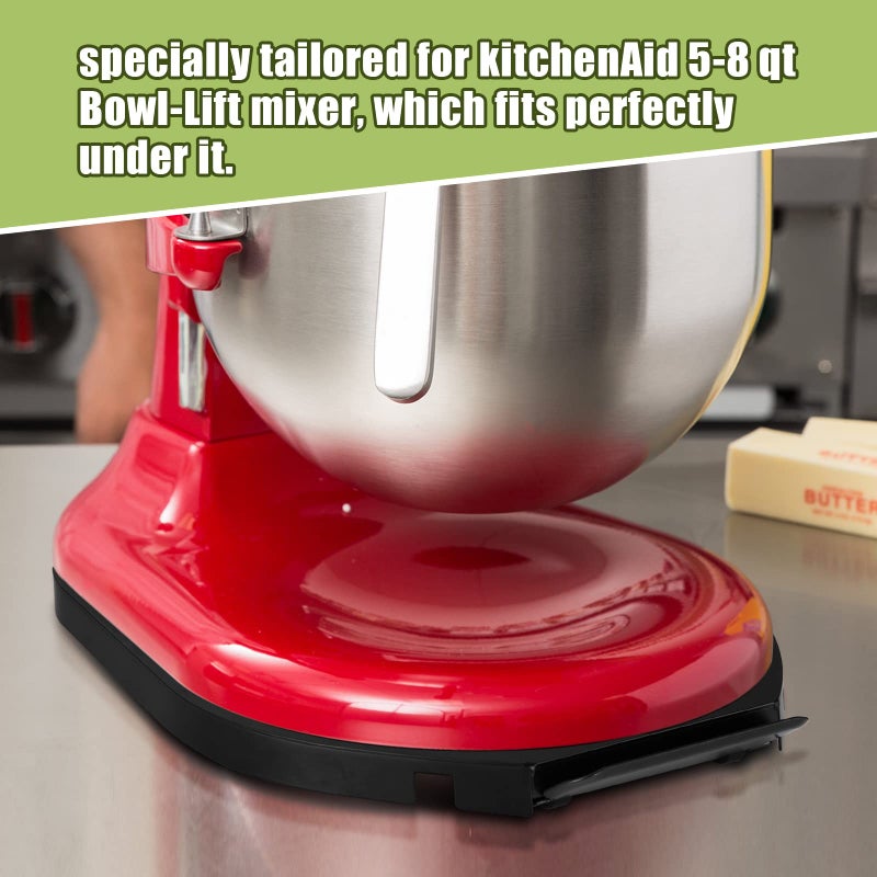 BAKEWAY Mixer Sliding Tray for KitchenAid 5-8 Qt Bowl Lift Stand Mixer - Metal Rolling Tray Kitchen Countertop Appliance Slider Storage Moving Caddy with Wheel for KitchenAid 5-8 Qt Stand Mixer - Image 3