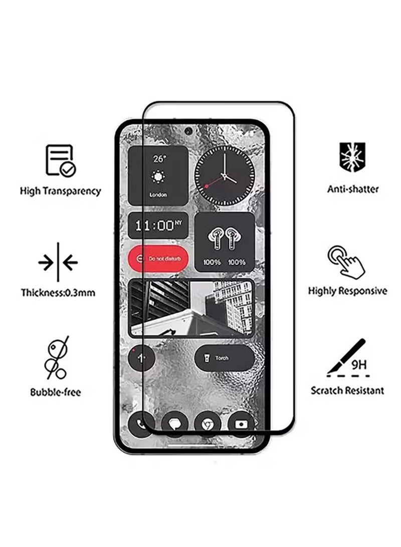 2 Pack Screen Protector for Nothing Phone (3a) | Tempered Glass Available in Combo Pack Compatible with Nothing Phone (3a)Pro | Screen Protector Full HD Quality Tempered Glass Anti-Scratch Edge to Edge Coverage with Easy Installation Kit - Black  - Image 4