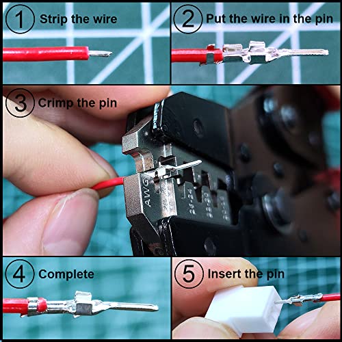 elechawk XH 2.54mm Connectors Socket Pin Header and Ribbon Cables Wires Kit Compatible with JST-XH Connector 2/3/4/5/6/7/8 Male Pin Housing - Image 4