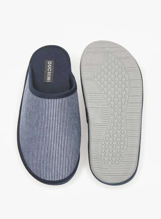 دوتشيني Duchini Men's Striped Slip-On Bedroom Mules